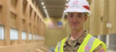 Image of Conner Garrison '23 at his summer internship with the U.S. Army Corps of Engineers.